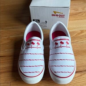 NWT In-N-Out Burger White and Red Men's Slip-On Loafers